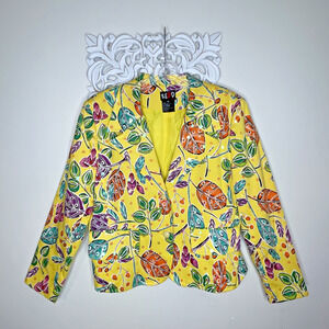 REDD Jeans size 10 Denim JACKET Button-up Pockets Long Sleeves Lined YELLOW